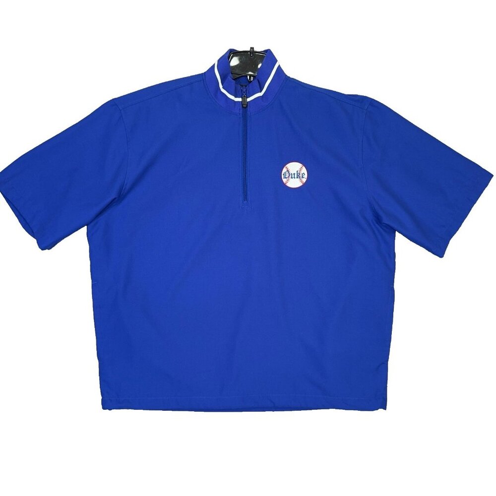 Duke Blue Devils Jacket Mens M 1/4 Zip Short Sleeve Baseball Logo Ashworth Golf
